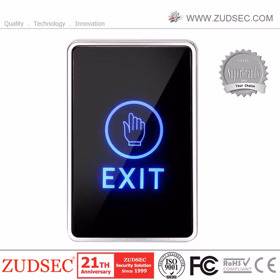 Botão de saída de liberação da porta da tela de toque com luz LED