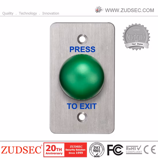 Botão de liberação da porta do interruptor chave do sistema de controle de acesso de aço inoxidável